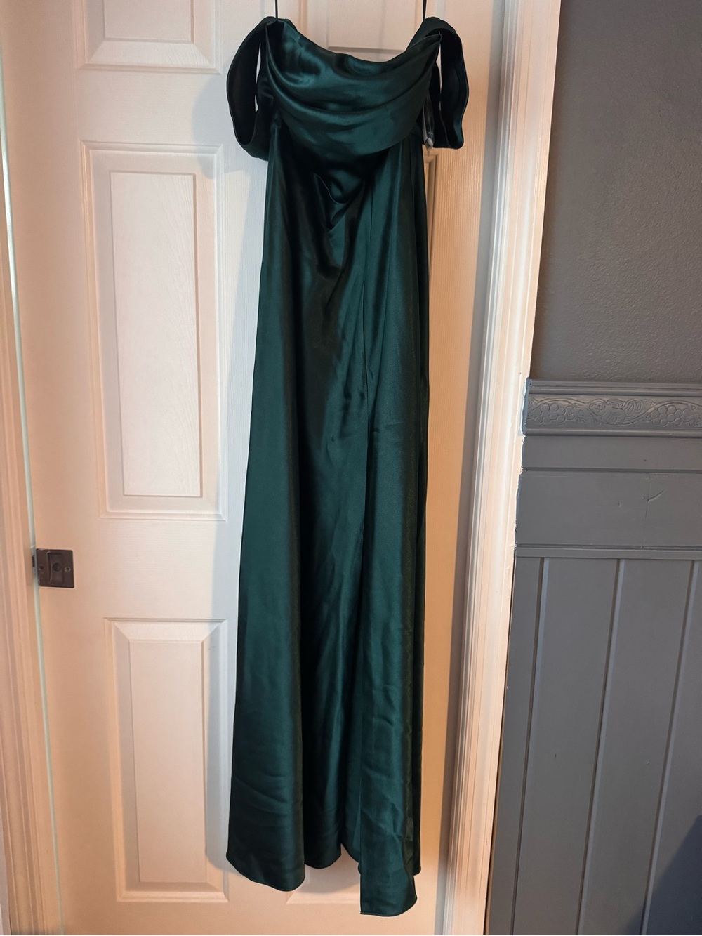 Birdy Grey Emerald Green Satin Maxi Dress